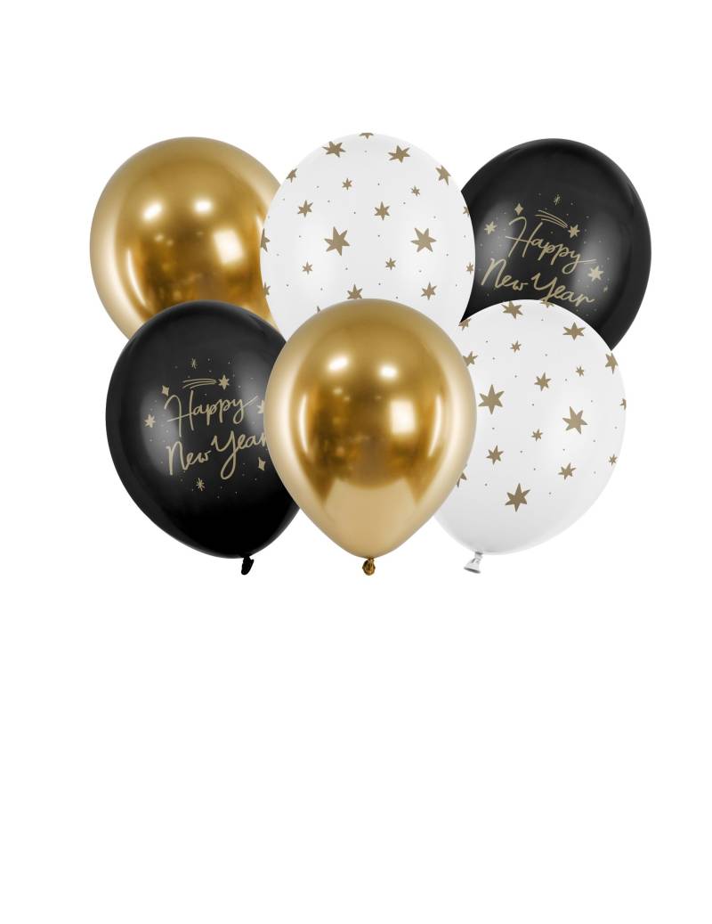 Latexballons 6er Set Silvester von PARTYDECO