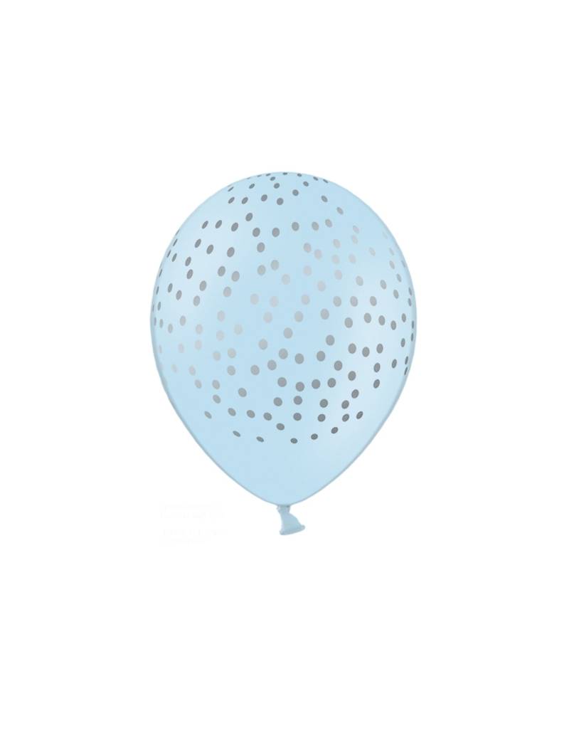 Luftballon Latexballon Dekoration 6 Stück himmelblau hellblau Punkte 30 cm von PARTYDECO