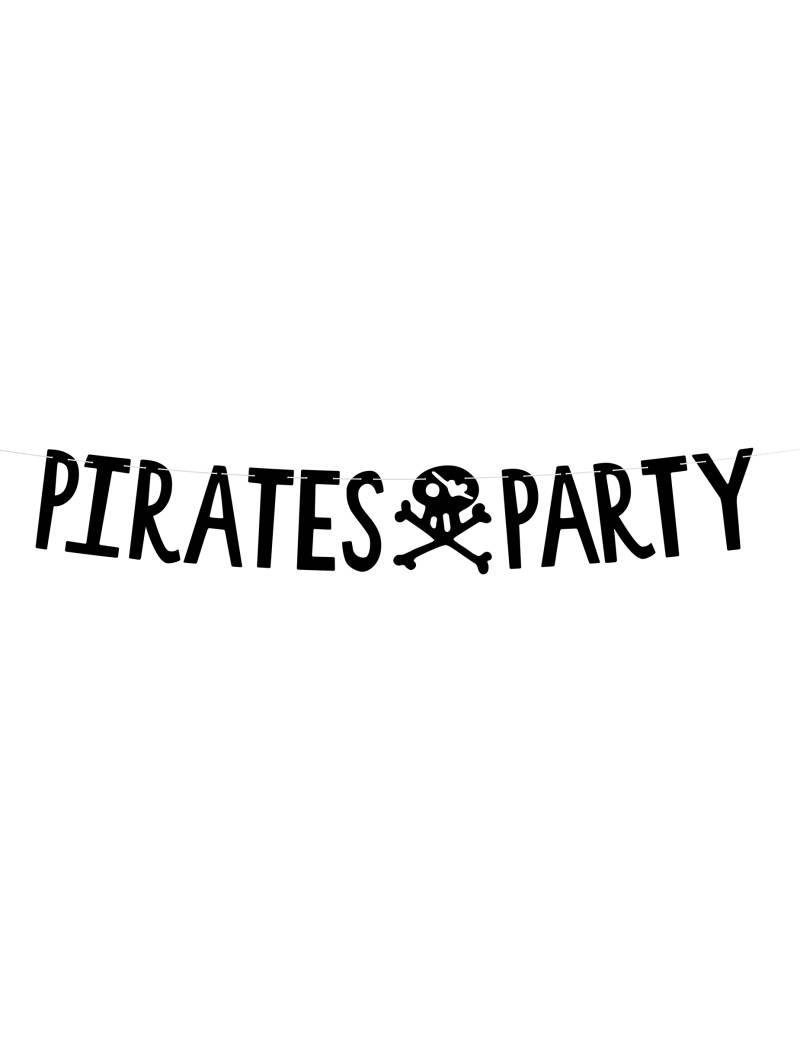 Piraten-Girlande Pirates Party Kindergeburtstag-Deko schwarz 1 m von PARTYDECO