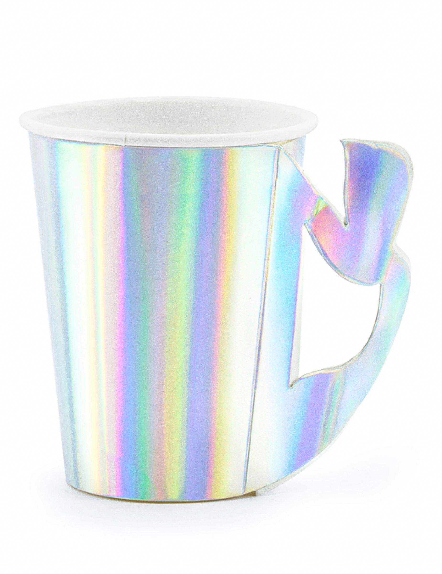 Reflektierende Partybecher 6 Stück bunt 220ml von PARTYDECO