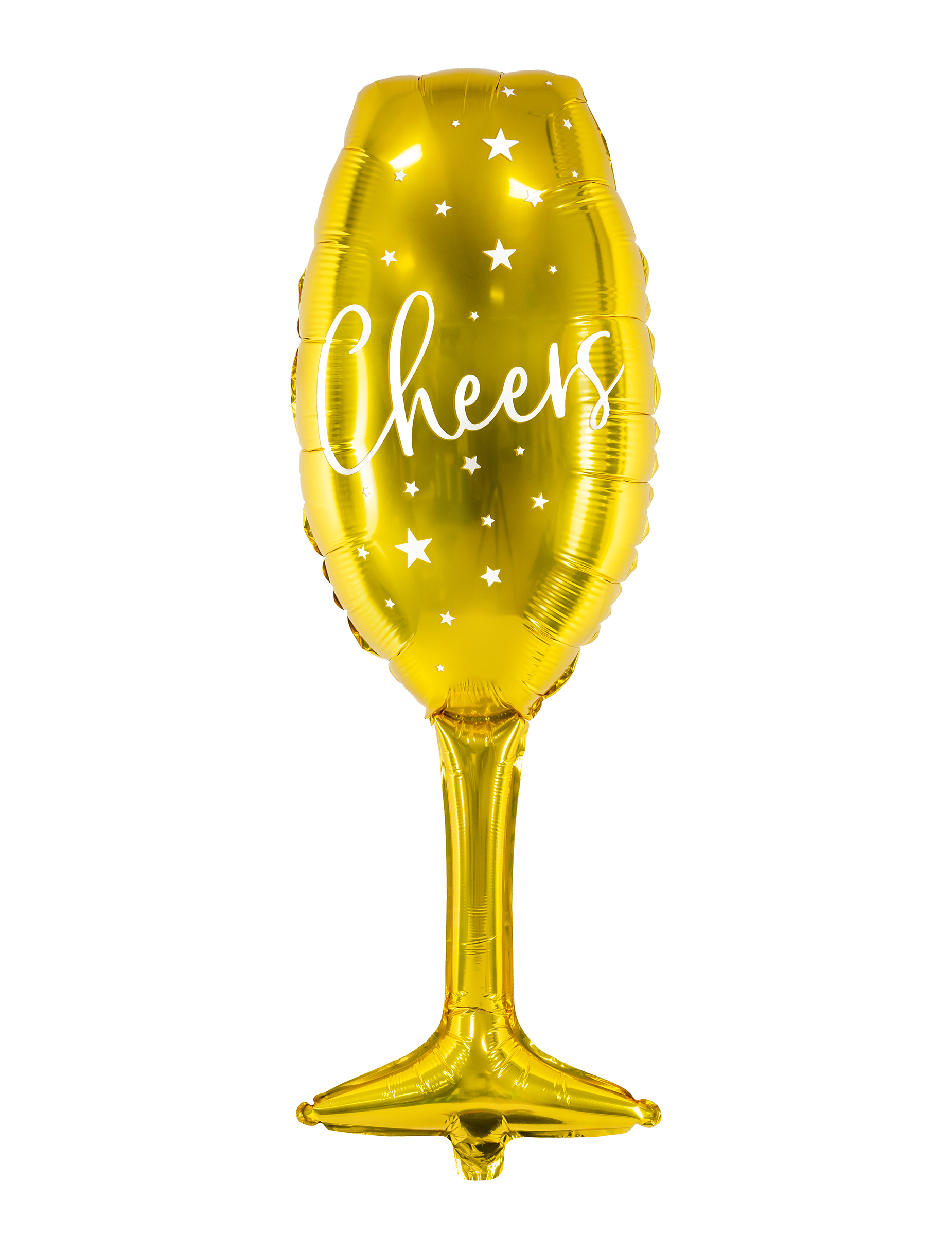 Sektglas-Luftballon Cheers Partydeko gold 28x80 cm von PARTYDECO