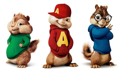 Alvin Superstar - Chipmunks - Chipettes aus Scheiben für Dekorationen und Kuchen, Cartoon-Design (Modell 10) von PARTYLANDIA