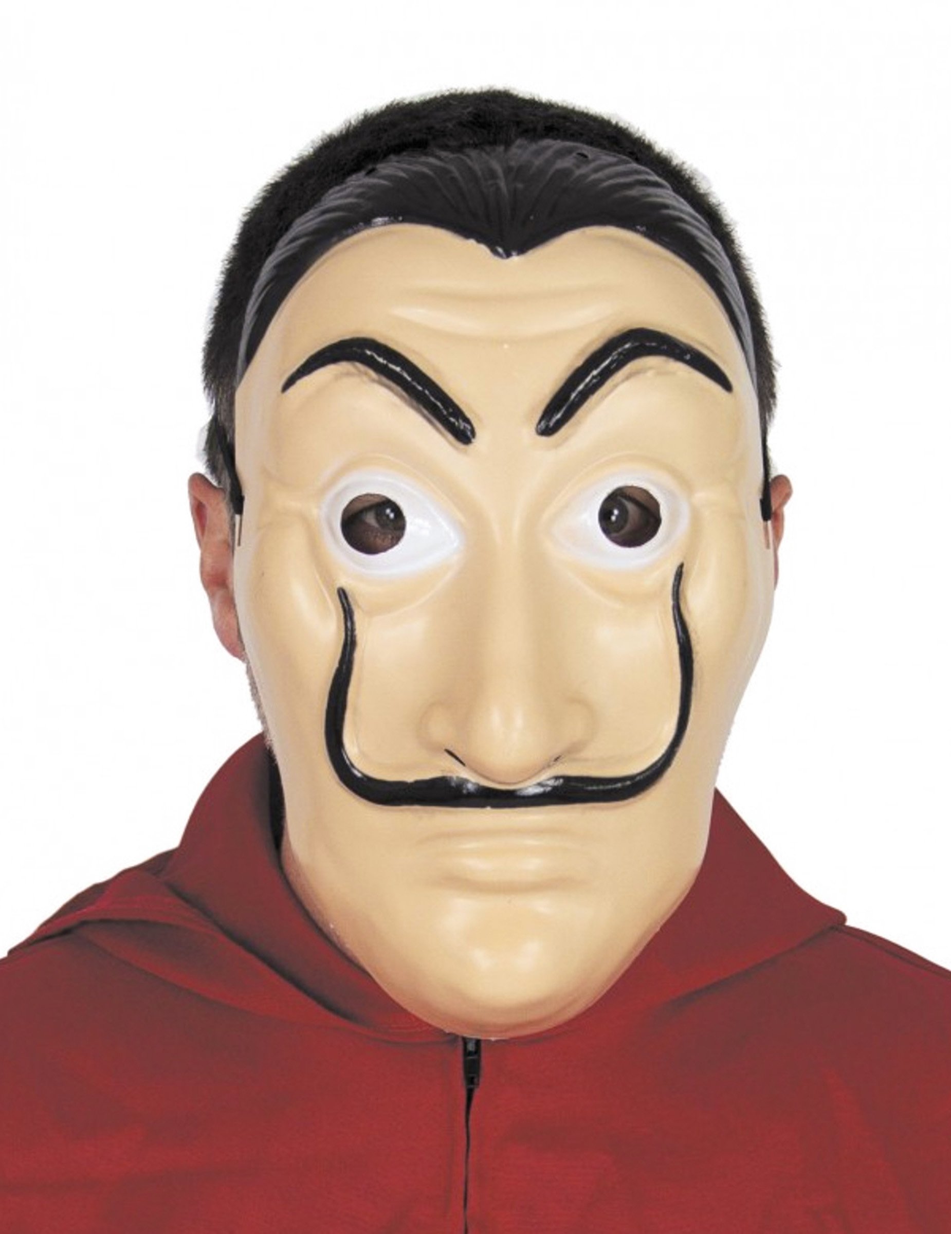 Bankräuber-Maske Kostüm-Accessoire Faschingsmaske beige-schwarz von PARTYPRO