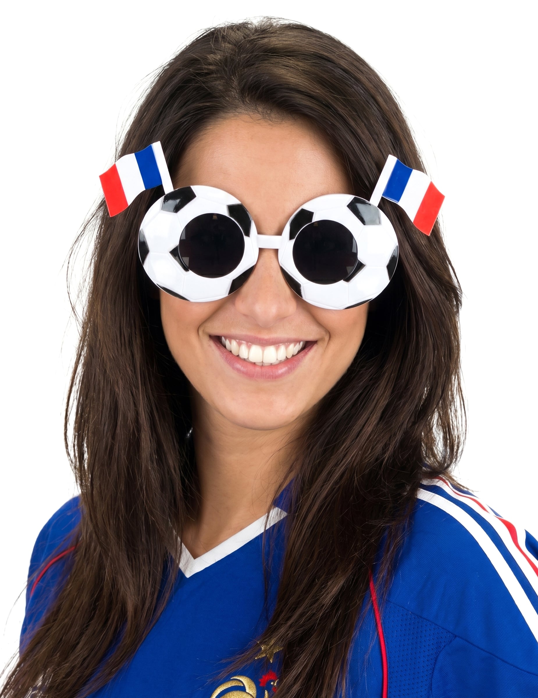 Fußball Brille Frankreich für Erwachsene, weiß-blau-rot Fußball Brille Frankreich für Erwachsene, weiß-blau-rot von PARTYPRO