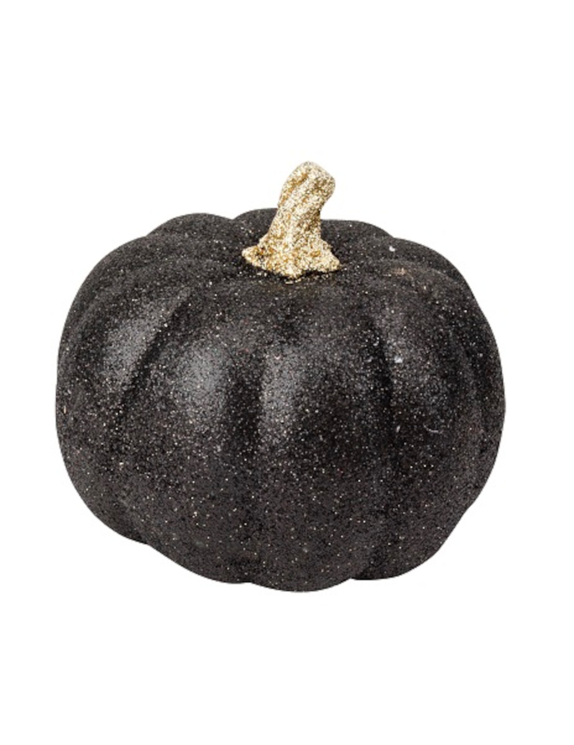 Glitzerkürbis Dekofigur Partydeko Halloweendeko schwarz 12 cm von PARTYPRO