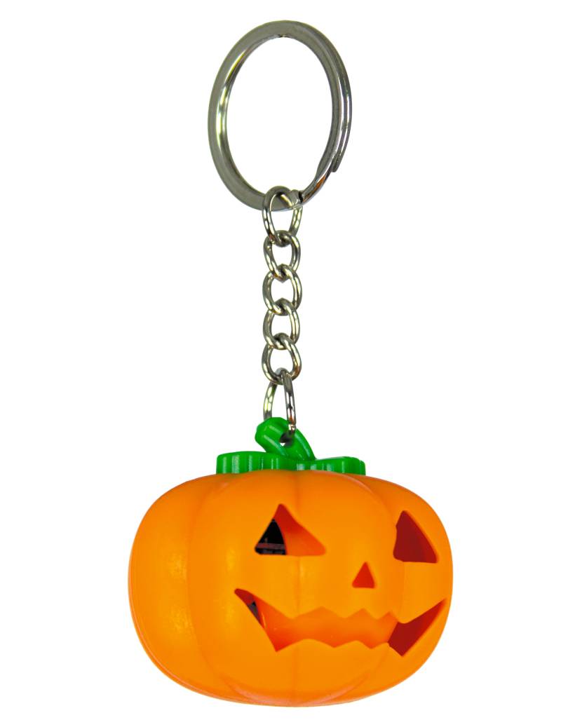 Kürbis-Schlüsselanhänger mit Leuchteffekt Halloween-Accessoire orange von PARTYPRO