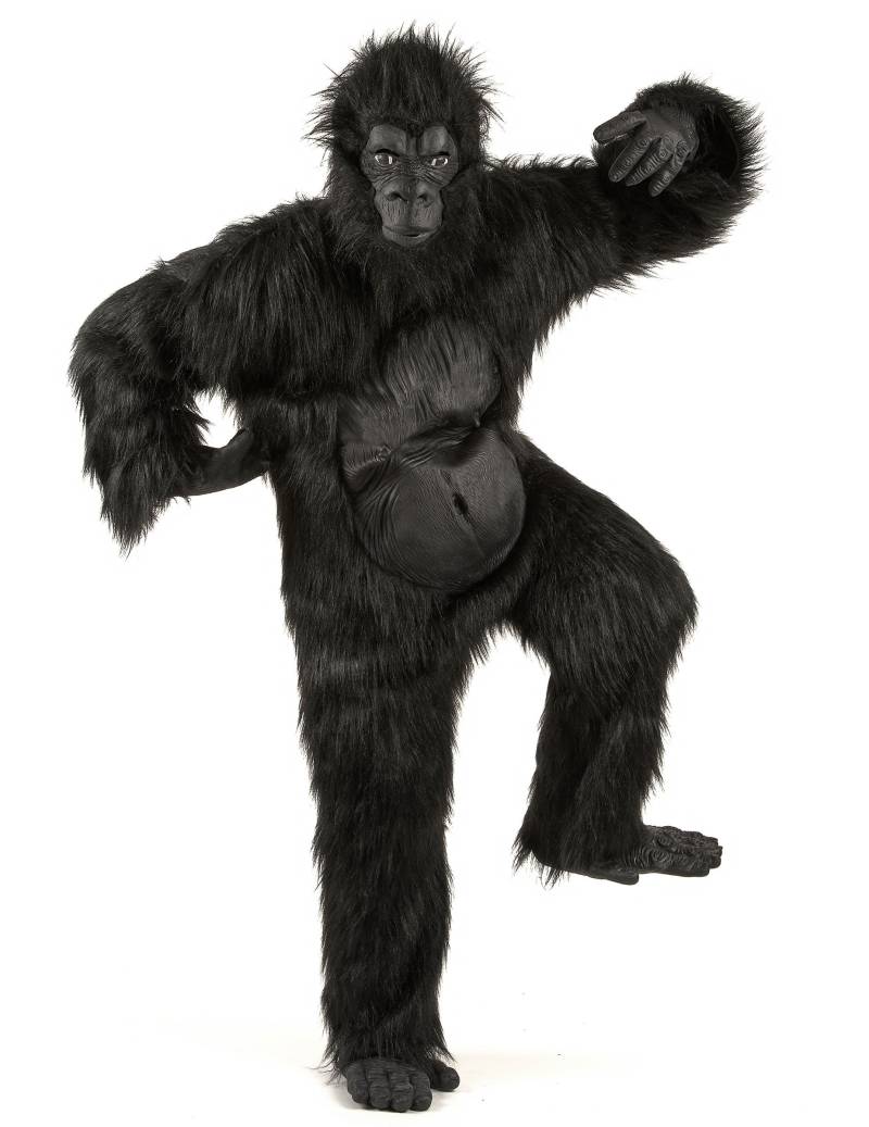 Gorilla Kostüm mit Maske schwarz von KARNEVAL-MEGASTORE