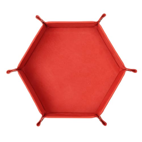 PASHFSA Hexagon Würfel Klapptablett PU Samthalter Tragbare Klappwürfel Rolltablett Tischspielteil von PASHFSA