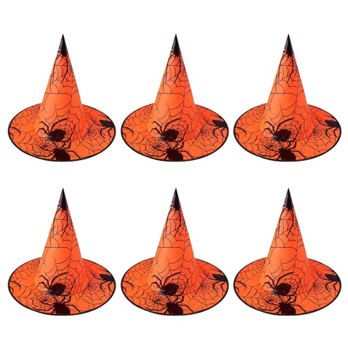 PASHFSA Pack Of 6 Costume Parties Hat Decorations Halloween Hat Child Adult Masquerades Dress Up Wizard Hat Witch Hat von PASHFSA