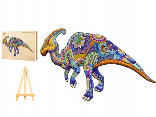 PASJO - Holzpuzzle Erwachsene mit Dinosauriermotiv 230 Teile 46,7x29 cm - Geschenkidee für Kinder - Holz Puzzle Dinosaurier - Einzigartige Tierförmige Holz-Puzzle - Jigsaw aus Holz für Erwachsene von PASJO