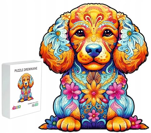 PASJO - Holzpuzzle Erwachsene mit Hundemotiv 132 Teile - Geschenkidee für Kinder - Holz Puzzle Hund - Einzigartige Tierförmige Holz-Puzzle - Creative Jigsaw aus Holz für Erwachsene von PASJO