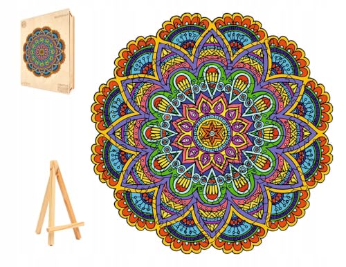 PASJO - Holzpuzzle Erwachsene mit Mandalamotiv 248 Teile 31x31 cm - Geschenkidee für Kinder - Holz Puzzle Mandala - Einzigartige Tierförmige Holz-Puzzle - Creative Jigsaw aus Holz für Erwachsene von PASJO