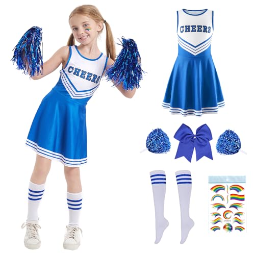 PASLFC Cheerleader Kostüm Kinder,Cheerleadering Outfit Mädchen,Cheerleading Uniform Kleid,Kinder Cheer Outfit mit Pompoms Socken,Kinderkostüm Cheerleader,für Karneval Halloween,Fasching,Mottoparty PASLFC Cheerleader Kostüm Kinder,Cheerleadering Outfit Mädchen,Cheerleading Uniform Kleid,Kinder Cheer Outfit mit Pompoms Socken,Kinderkostüm Cheerleader,für Karneval Halloween,Fasching,Mottoparty von PASLFC