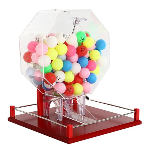 PASPRT Deluxe-Bingo-Set, Bunte Life-Lotteriemaschine, Ballnummernauswahl, inklusive Bingo-Käfig, 50/100 Bälle – ideal für große Gruppen (100balls colornumberball) von PASPRT