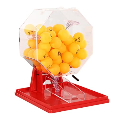 PASPRT Deluxe-Bingo-Set, Bunte Life-Lotteriemaschine, Ballnummernauswahl, inklusive Bingo-Käfig, 50/100 Bälle – ideal für große Gruppen (50balls Numberball) von PASPRT