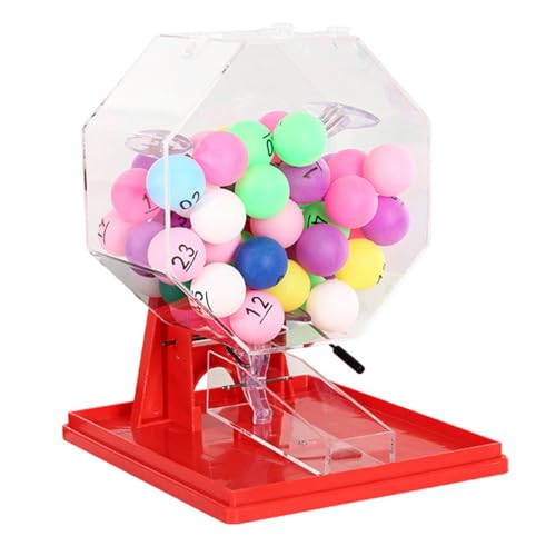 PASPRT Deluxe-Bingo-Set, Bunte Life-Lotteriemaschine, Ballnummernauswahl, inklusive Bingo-Käfig, 50/100 Bälle – ideal für große Gruppen (50balls colornumberball) von PASPRT