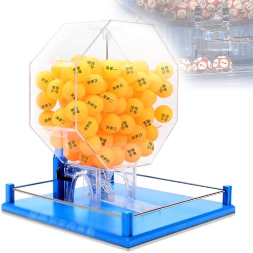 PASPRT Handkurbel-Lotterie-Maschine, manuelle Lotterie-Maschine, 100 Stück Ball, buntes Leben Lotterie-Maschine, manuelle Lotterie-Lotterie-Maschine (Blue) von PASPRT
