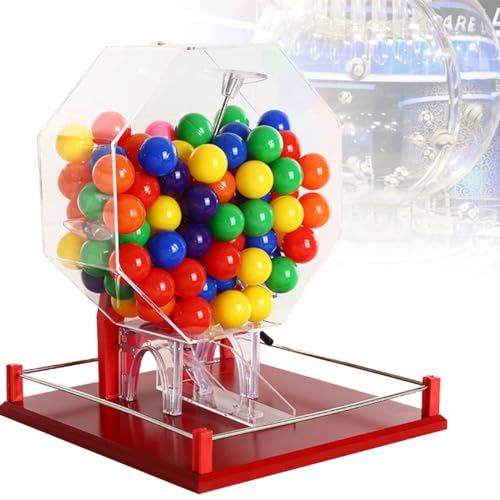 PASPRT Lotteriemaschine Viele-Farben-Kugelnummernauswahl Handbuch Lotterielotteriemaschine Tischtennis-Requisiten Lucky Bidding Lotterie (100balls openball) von PASPRT