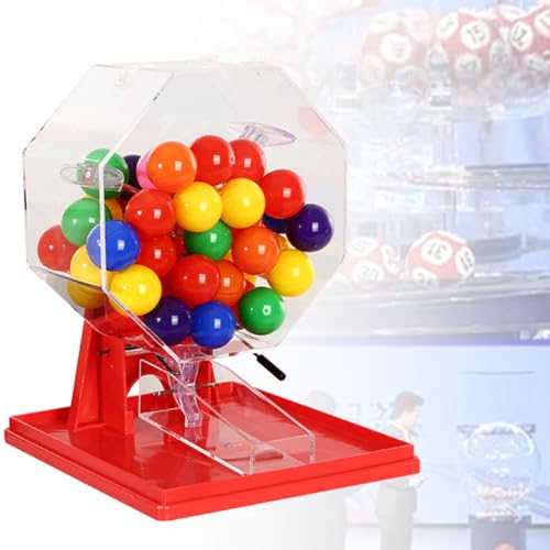 PASPRT Lotteriemaschine Viele-Farben-Kugelnummernauswahl Handbuch Lotterielotteriemaschine Tischtennis-Requisiten Lucky Bidding Lotterie (50balls openball) von PASPRT