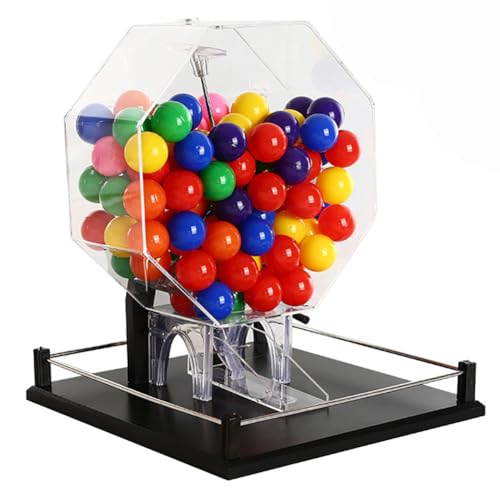 PASPRT Manuelle Lotterie-Zeichnungsmaschine, 100 Bälle Lotteriemaschine, automatischer Bingo-Käfig, Auswahl von Ballnummern in vielen Farben, interaktives Lotterieball-Spielzeug (a) von PASPRT