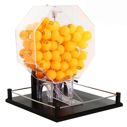 PASPRT Manuelle Lotterie-Zeichnungsmaschine, 100 Bälle Lotteriemaschine, automatischer Bingo-Käfig, Auswahl von Ballnummern in vielen Farben, interaktives Lotterieball-Spielzeug (c) von PASPRT