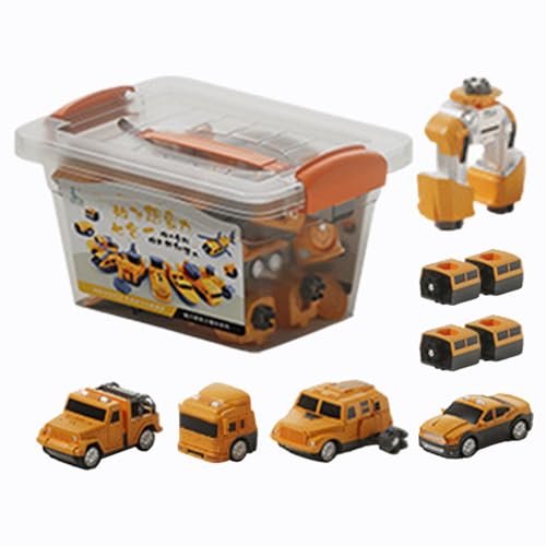 PASSI Kinderspielfahrzeuge, zusammengebautes Spielzeugauto | Magnetische Kinderfahrzeuge, zusammengebautes Konstruktionsspielzeug - Fahrzeugblöcke, Sammelfiguren für Kinder für Schlafsaal, Wohnzimmer von PASSI