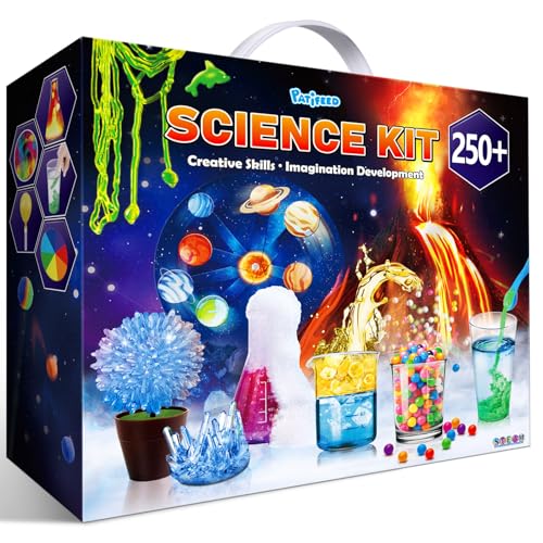 PATIFEED 250 Wissenschaft Experimente Kits für Kinder, Experimentierkasten Labor Geschenke Jungen Mädchen Chemiebaukasten Projekt STEM Kreativ Spielzeug Chemie-Set, Vulkan Wissenschaftler Kit von PATIFEED