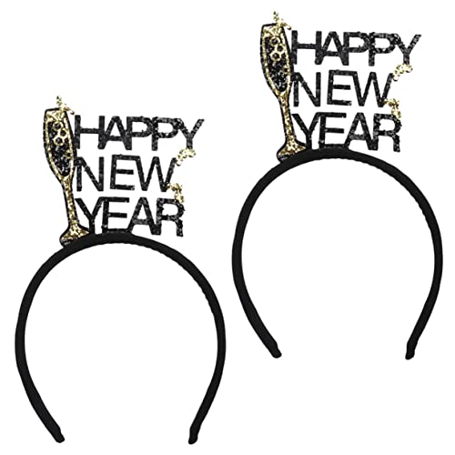 PATKAW 2St 2023 Neujahrsstirnband Glücklich Stirnbänder stirnband fasching haarreif new year decoration Party Haarschmuck Neujahrsparty-Stirnband neues jahr haarband Zwiebelpulver von PATKAW