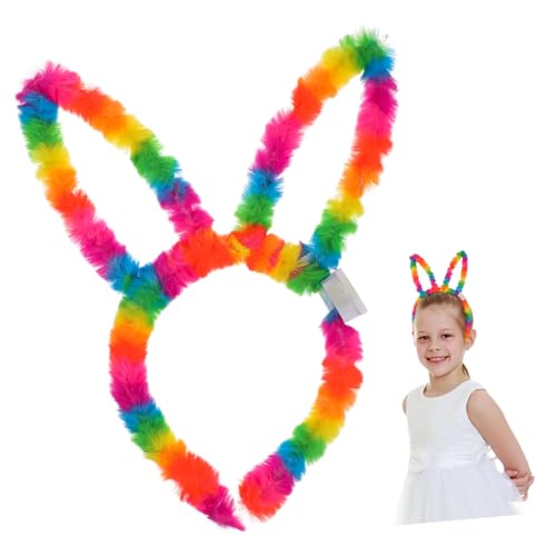 PATKAW 3st Regenbogen Beleuchtetes Stirnband Hasenohren-fächer Armbänder Hasenohrenmütze Spa-stirnband Spa-gesichts-stirnband Schlaffe Hasenohren Handtuch Stirnband Plüsch Colorful von PATKAW