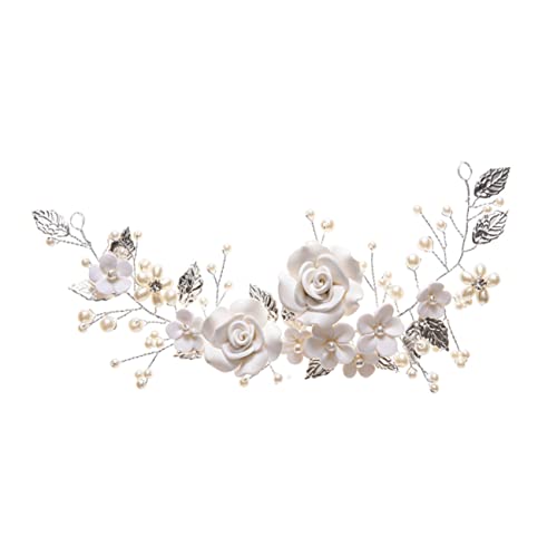 PATKAW Braut Kopfbedeckung Perle Chic Hair Accessoire Braut Perlen Stirnband Braut Haardekoration Perle Haarbindungen Braut Kopfschmuck Hochzeit Haarnadeln Perle Tiara Kupferdraht von PATKAW