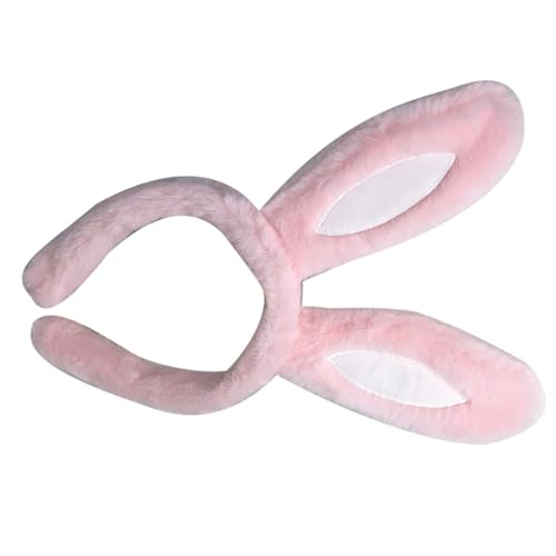 PATKAW Hasenkleid Stirnband Stirnbänder Für Damen Häschen-stirnbänder Für Mädchen Haarbänder Mit Hasenohren Frauen Haarband Kinderkleidung Rosa Fräulein Halloween Plüsch von PATKAW