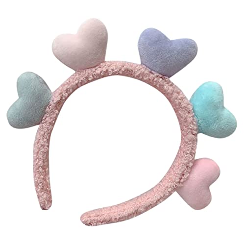 PATKAW Liebe Stirnband Stirnbänder Dehnbares Stirnband Schweißband Haarband Stirnband Mit Clips Rotes Stirnband Bands Bandeau Spa-stirnband Herz Stirnband Valentinstag Stoff Rosa von PATKAW