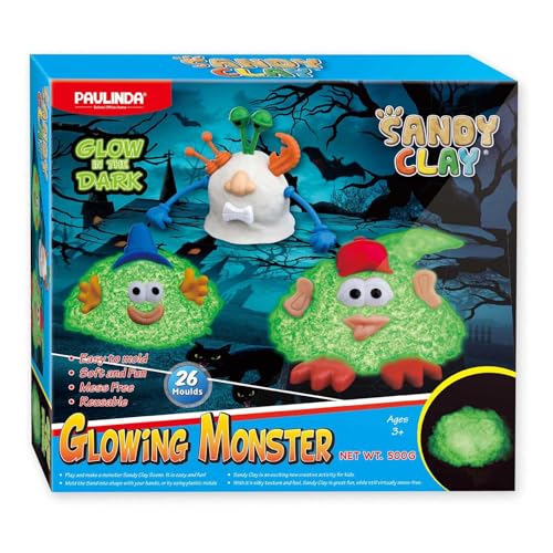 Glow in the Dark Spielsand Glowing Monsters, 500gr. von PAULINDA