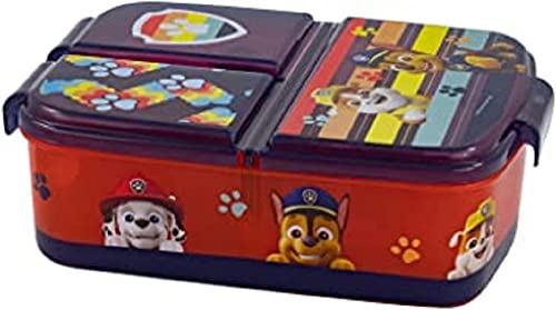 p:os 33426088 - PAW Patrol - Brotdose für Kinder mit 3 Fächern, Lunchbox aus Kunststoff mit Clip-Verschlüssen, Vesperdose für Kindergarten, Schule und Freizeit von PAW PATROL