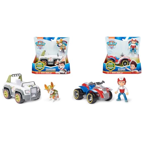 PAW PATROL, Jungle Cruiser mit Tracker-Figur & Rettungs-Quad mit Ryder-Figur (Sustainable Basic Vehicle/Basis Fahrzeug), Spielzeug für Kinder ab 3 Jahren von PAW PATROL