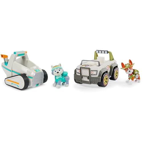 PAW PATROL, Jungle Cruiser mit Tracker-Figur & Schneemobil mit Everest-Figur (Sustainable Basic Vehicle/Basis Fahrzeug), Spielzeug für Kinder ab 3 Jahren von PAW PATROL