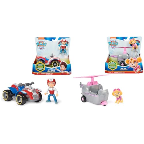 PAW PATROL, Rettungs-Quad mit Ryder-Figur & Helikopter mit Skye-Figur (Sustainable Basic Vehicle/Basis Fahrzeug), Spielzeug für Kinder ab 3 Jahren von PAW PATROL