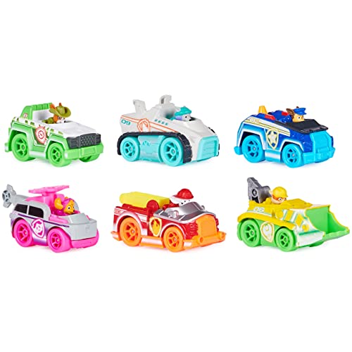 PAW PATROL True Metal Neon Fahrzeuge 6er Geschenkset - 6 Spritzguss-Metallfahrzeuge im Maßstab 1:55, Cooles Neon-Design, ab 3 Jahren von PAW PATROL