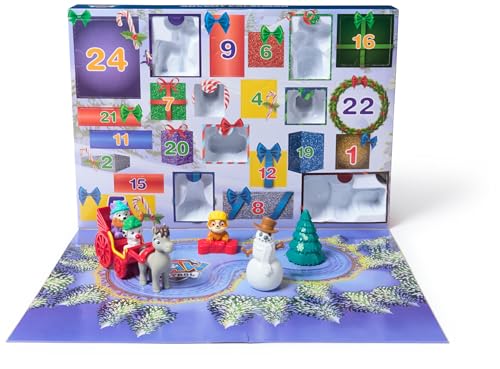 PAW PATROL Adventskalender 2024 – 24 Spielzeug-Überraschungen für eine fantasievolle Winterwelt, 7 Welpenfiguren, Tierfiguren und Zubehör, ab 3 Jahren von PAW PATROL