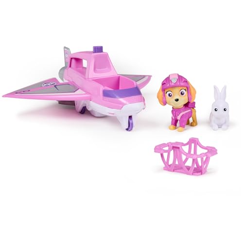 PAW Patrol Air Rescue - Skyes Rettungsflugzeug mit einziehbarer Klaue und Rettungskorb, mit Skye Spielfigur und Hase (Basis Fahrzeug), Spielzeug für Kinder ab 3 Jahren von PAW PATROL