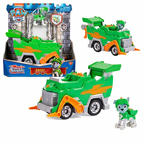 PAW PATROL Fahrzeuge Rescue Knights Deluxe Autos mit Spiel-Figuren, Figur:Rocky von PAW PATROL