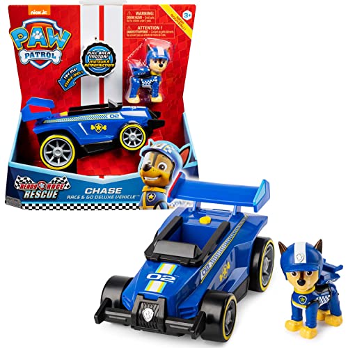 PAW PATROL - Chases Race & Go Deluxe Basis Fahrzeug mit Figur (Ready, Race, Rescue) von PAW PATROL