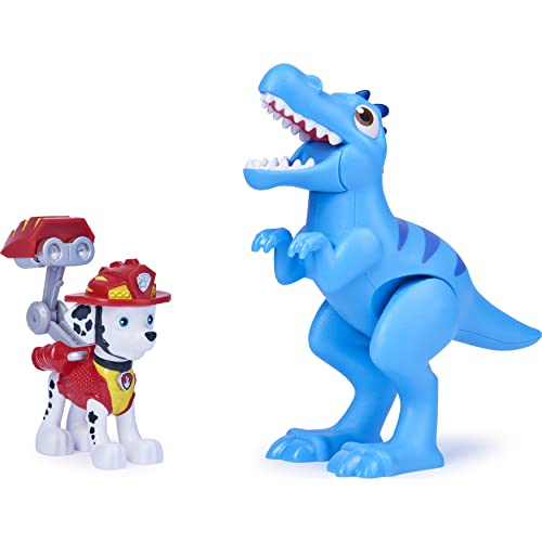 PAW PATROL Dino Rescue Marshall Hero Pup Spielfigur im Set mit beweglicher Dinosaurier-Figur und Überraschungs-Dino, Spielzeug für Kinder ab 3 Jahren von PAW PATROL