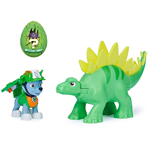 PAW PATROL Dino Rescue Rocky Hero Pup Spielfigur im Set mit beweglicher Dinosaurier-Figur und Überraschungs-Dino, Spielzeug für Kinder ab 3 Jahren von PAW PATROL