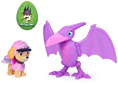 PAW PATROL Dino Rescue Skye Hero Pup Spielfigur im Set mit beweglicher Dinosaurier-Figur und Überraschungs-Dino, Spielzeug für Kinder ab 3 Jahren von PAW PATROL