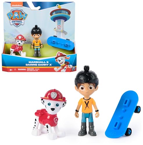 PAW Patrol Hero Pups – Actionfiguren-Set mit 1 Marshall Hundefigur, 1 Danny-X Figur und 1 Skateboard, Spielzeug geeignet für Kinder ab 3 Jahren von PAW PATROL