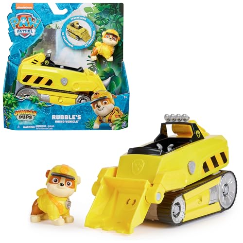 PAW PATROL Jungle Pups – Nashorn-Fahrzeug mit Rubble-Figur (Basis Fahrzeug), Spielzeug für Kinder ab 3 Jahren von PAW PATROL