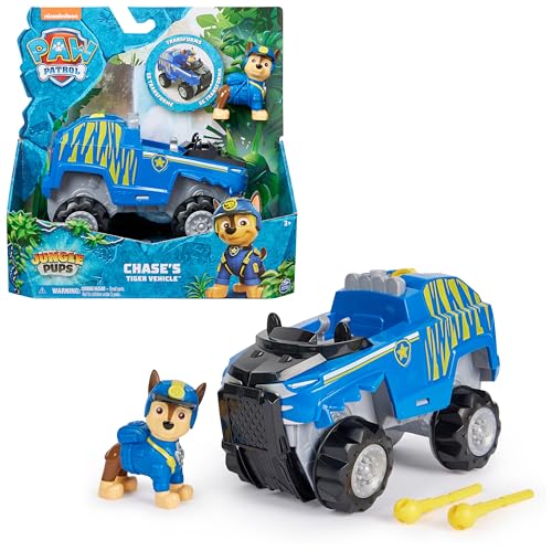 PAW Patrol Jungle Pups - Tiger-Fahrzeug mit Chase-Figur (Basis Fahrzeug), Spielzeug für Kinder ab 3 Jahren von PAW PATROL