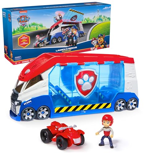 PAW PATROL – Launch'n Rescue PAW Patroller Teamfahrzeug mit neuen Funktionen, inkl. Ryder-Figur und 1 Basis-Fahrzeug, Spielzeug geeignet für Kinder ab 3 Jahren von PAW PATROL