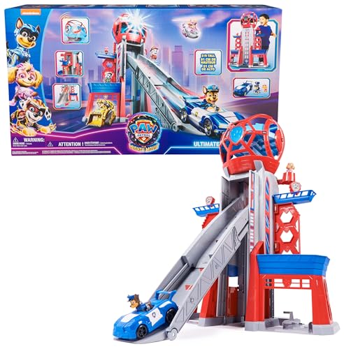 PAW PATROL: Der Mighty Kinofilm, XXL Hauptquartier aus dem Kinofilm, 91cm hoch, inklusive 2 Spielfiguren und 1 Basis Fahrzeug, Licht & Geräusche, Spielzeug geeignet für Kinder ab 3 Jahren von PAW PATROL